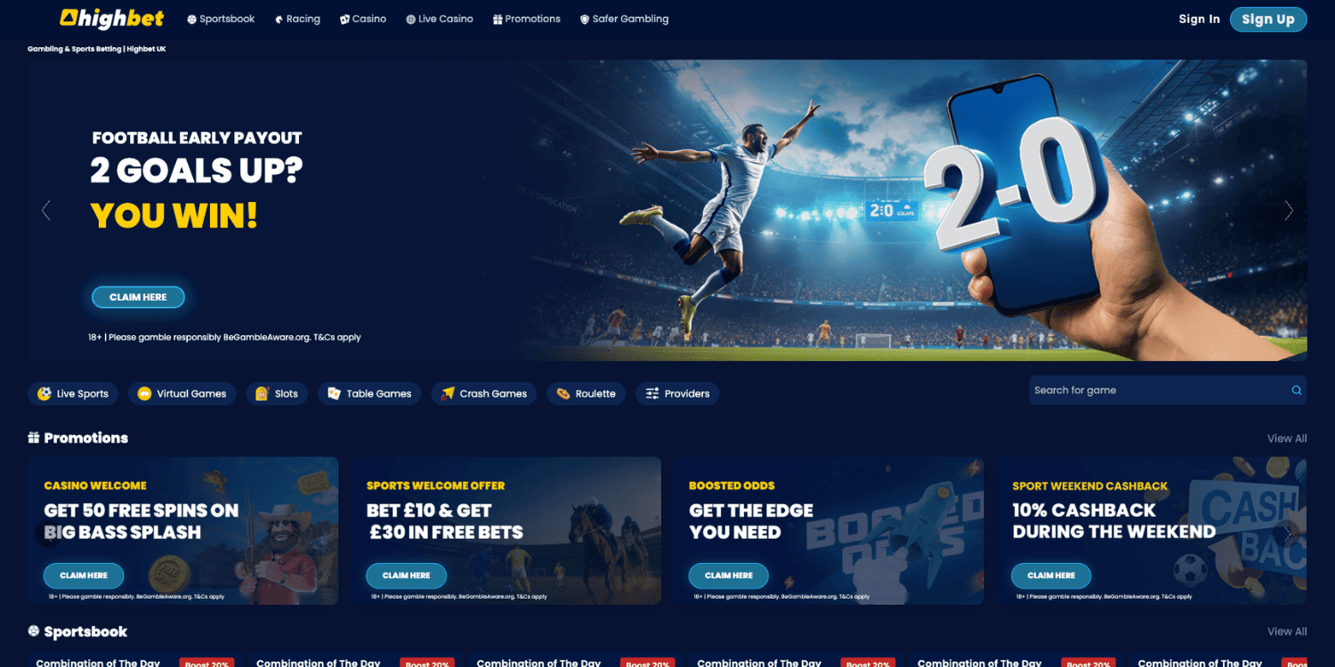 Highbet – New Bookmakers UK sports betting homepage